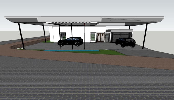 Realistic Automobile Design Create realistic car park, driveway, facade, gate design and exterior ...