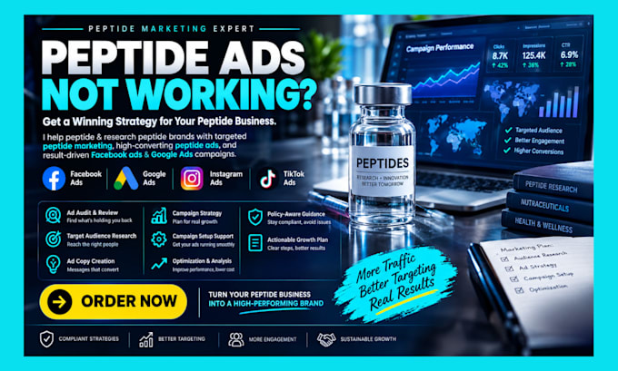 do peptide marketing, peptide ads, facebook ads, google ads