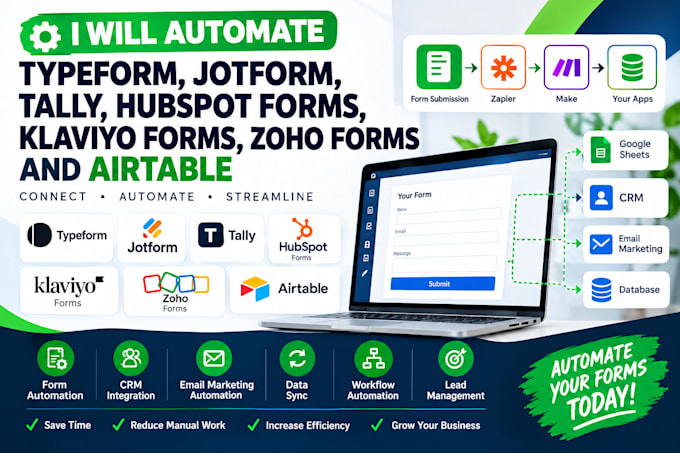 automate typeform jotform hubspot forms klaviyo forms zoho forms and airtable