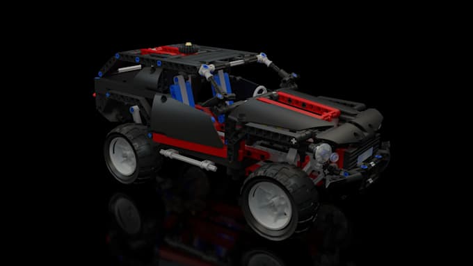 Design 3d lego model, lego minifigure, lego moc, lego toy, car with ...
