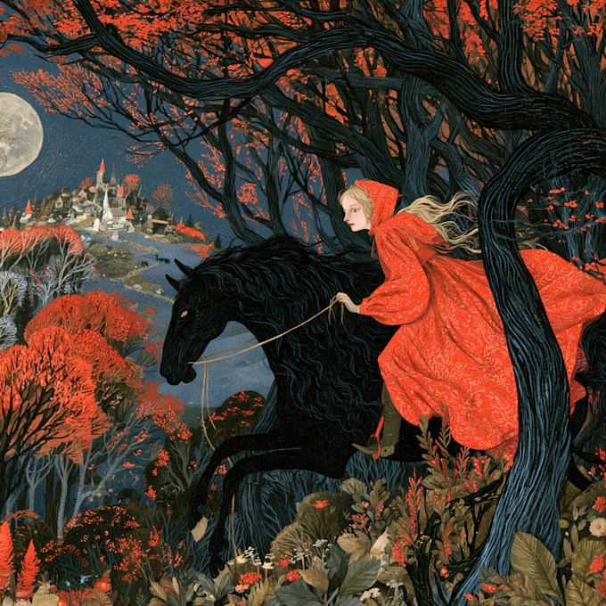 draw a magical fairy tales illustration