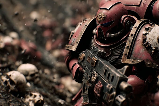 draw epic warhammer 40k space marine artwork