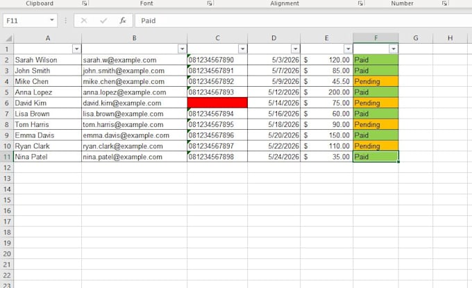 data entry, excel spreadsheet cleanup and document formating