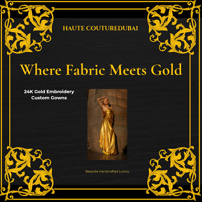 design luxury black and gold posts for dubai real estate
