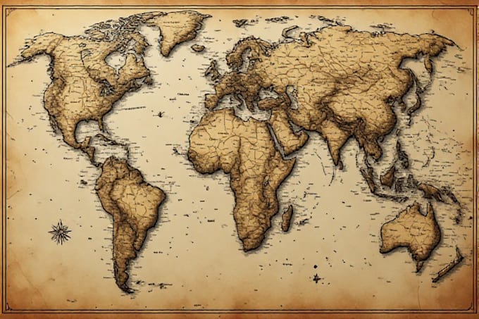 create a custom vintage map with old world style