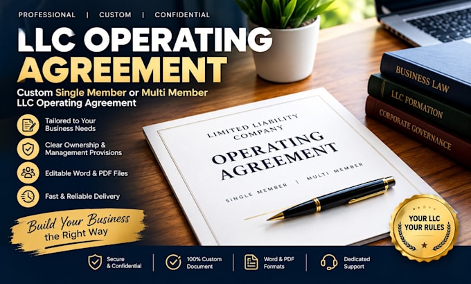 draft a custom single member or multi member llc operating agreement