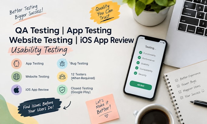 do QA testing app testing website testing IOS app review usability testing