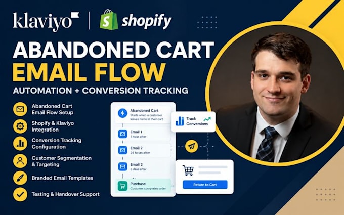setup klaviyo shopify abandoned cart email flow and conversion tracking