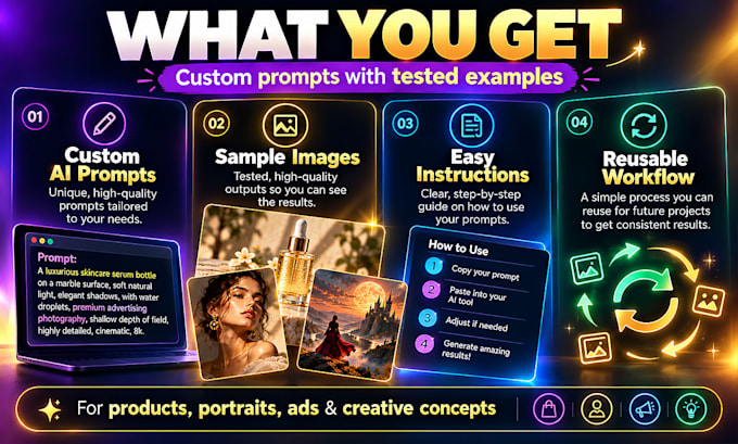 create custom ai image prompts with tested visual examples