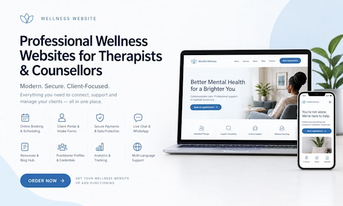 wellness website mental health website wellness appointment booking website
