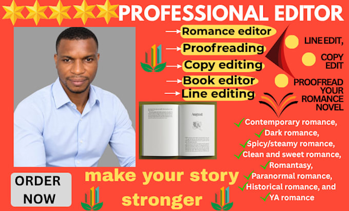 line edit, copy edit and proofread your romance novel
