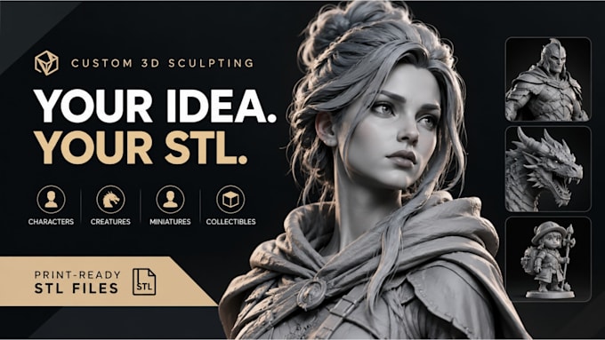 create custom 3d sculpt model for 3d printing stl