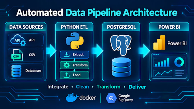 build automated python etl pipelines and data integration