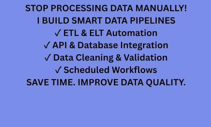 build automated etl pipelines and data processing workflows