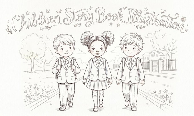 create whimsical illustrations for children story book and KDP