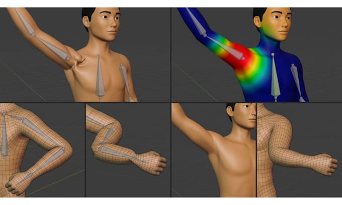 fix vrchart vtuber vrm avatar rigging bone repair vrchat avatar weight painting