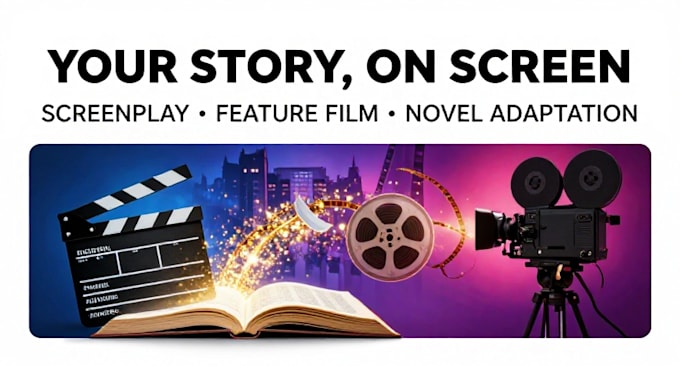 write screenwriting for movie script, feature film, screenplay, novel adaptation