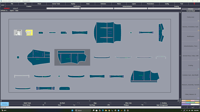 create garment patterns using lectra, optitex and gerber