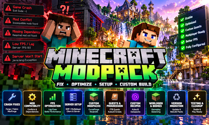 build optimize custom modpacks, balance configs, loot, quests, modpack developer