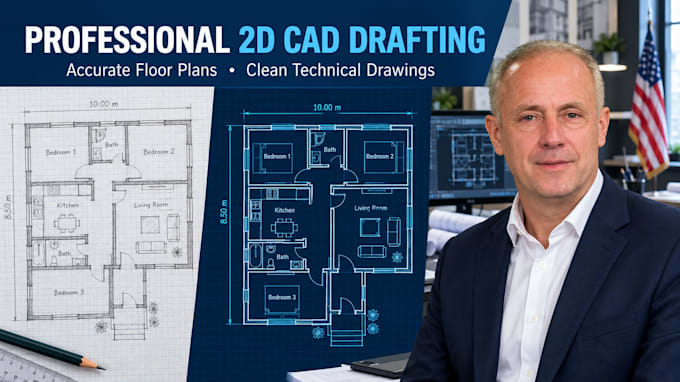 draft 2d floor plans and redraw blueprints into autocad