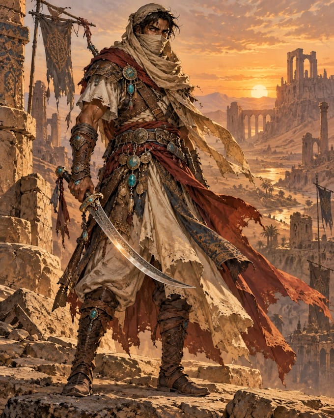 create fantasy game characters for rpg, mobile and video games
