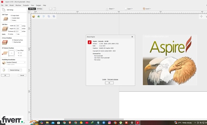 install on your computer vectric aspire v12,5 software