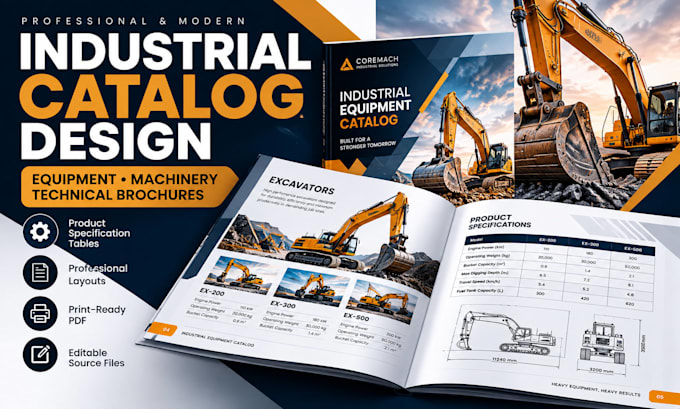 design industrial equipment catalog and technical