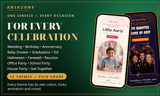 create a digital invitation website for your wedding or event