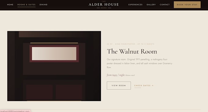 design a luxury hotel website