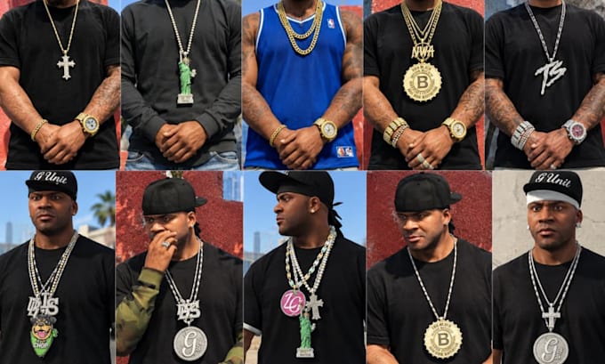design custom 3d iced out chains pendants jewelry for gta fivem