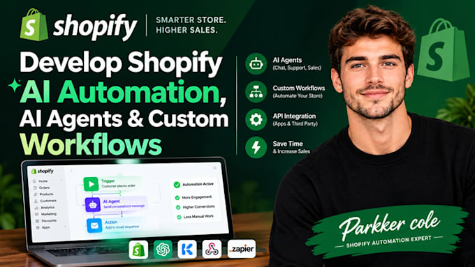 develop shopify ai automation, ai agents, and custom workflows
