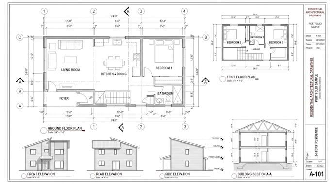 draft residential construction and architectural permit plans