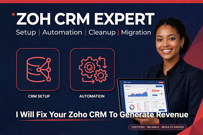 setup zoho crm and zoho one with automation, books migration, creator