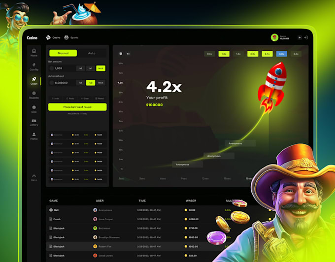 custom crash game website, p2e crypto game and bet website