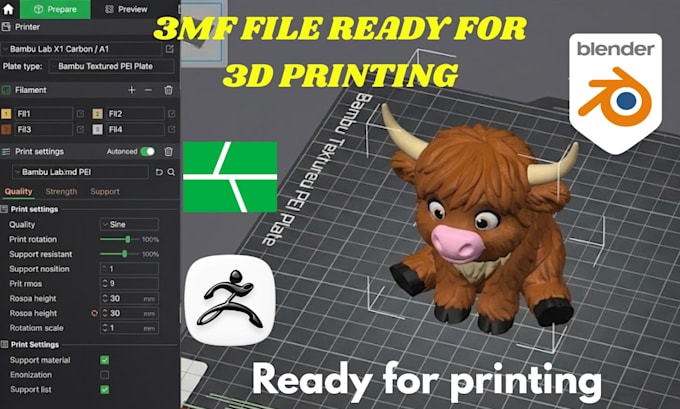 add color stl files, split 3d models convert  stl to 3mf for bambu lab printing
