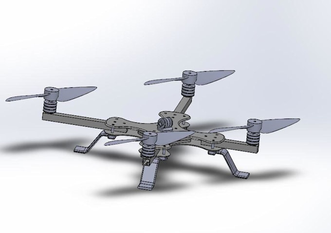 design uav quadcopter drone mechanisms, 3d cad and prototypes