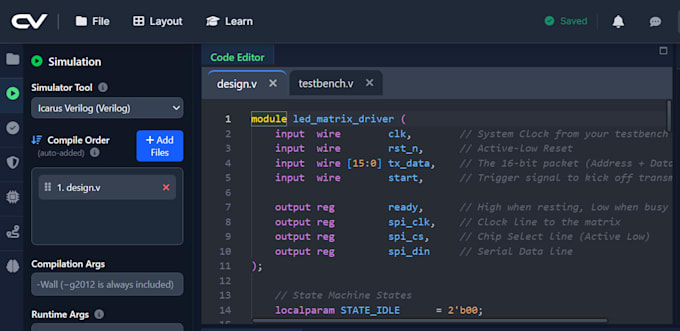design and simulate projects in verilog