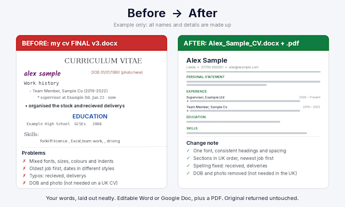 format your UK CV or resume with an ats friendly word layout