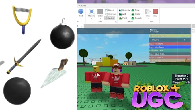 create roblox 3d model, weapon, clothes, or roblox ugc, map, environment