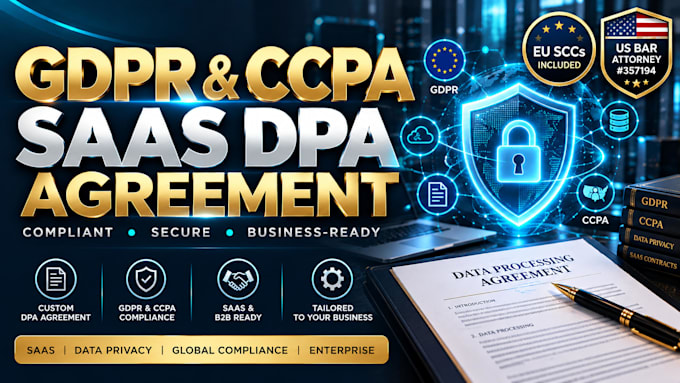 draft gdpr ccpa compliant saas data processing agreement dpa