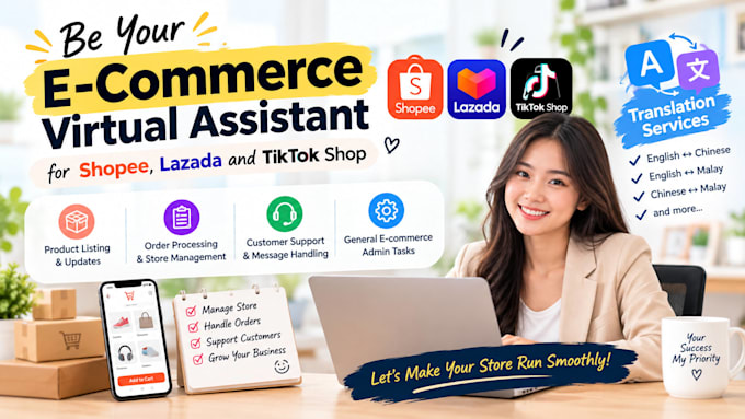 be your e commerce virtual assistant for shopee lazada and tiktok shop