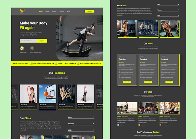 design a squarespace fitness studio website with class booking