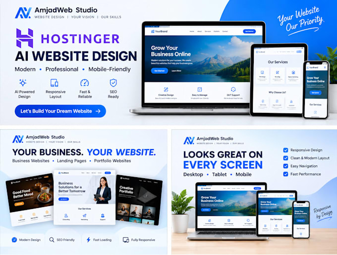 build a professional website using hostinger ai