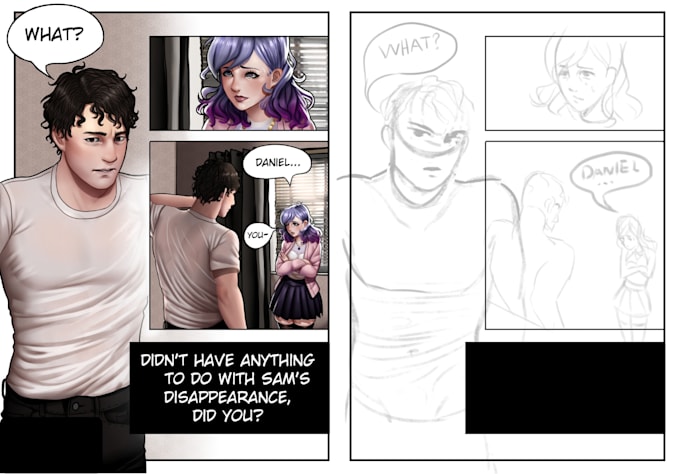 Draw comic book superhero comic nsfw mange cartoon storyboard character ...
