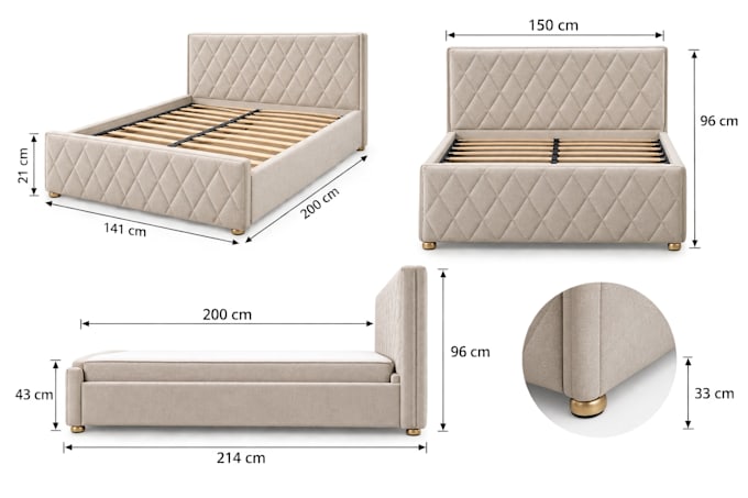 create 3d bed cad models and technical drawings for manufacturing