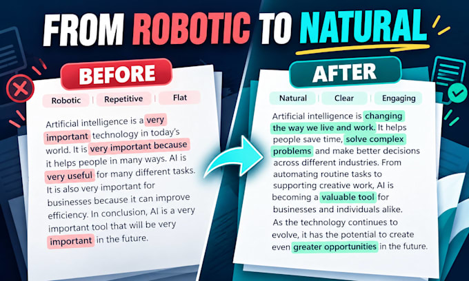 rewrite, edit and humanize ai generated text naturally