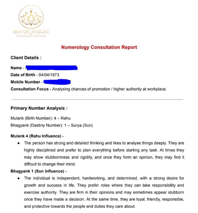 do a detailed numerology reading