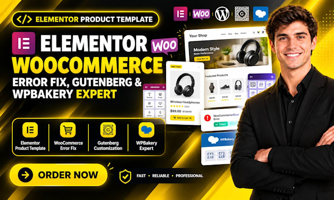 do elementor product template, woocommerce error fix, gutenberg, wpbakery expert