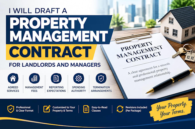 draft a property management contract for landlords and managers