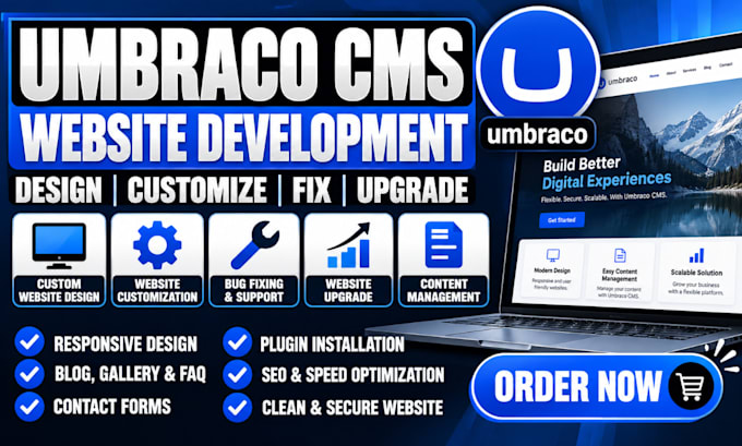 build your umbraco cms website and customize layouts and features for your brand